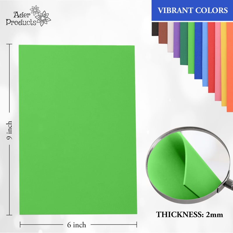 Ader Products Light Green Eva Foam Sheets, 2mm Thick, 6 x 9 Inch, Handicraft Foam Paper for Arts and Crafts, by Ader Products - 12 Sheets - Image 3